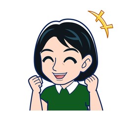 Beautiful woman in a green clothes