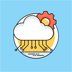 
A cloud graphic in the background of data storage devices attached  with them, big data concept 
