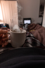 coffee in the morning while working at home