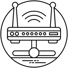 
An internet modem with antennas and signals characterizing wireless connection
