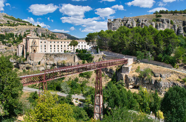 Fototapeta na wymiar Puente y monasterio de San Pablo en Cuenca, España. Actualmente parador nacional de turismo
