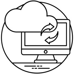 
Electronic gadgets with screen in a icons showing an idea of network devices 
