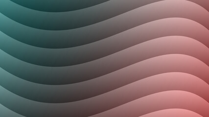 Abstract waves background in teal and salmon colours