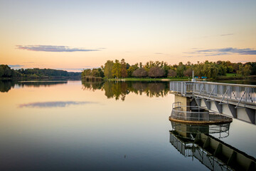 Obraz premium Lake Gebart (Gebarti-to) in autumn in Zalaegerszeg, Hungary