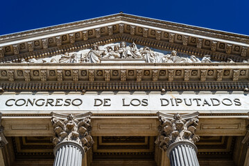 Congress of Deputies of Spain in Madrid. Exterior view