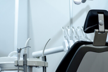Dentist's office, dentist medical instruments. Dentist tools.