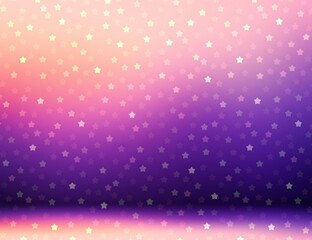 Festive glitter stars on purple 3d background. Pink violet lilac gradient. Fantasy holidays decorative illustration.