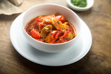 Homemade bell pepper ragout or stew