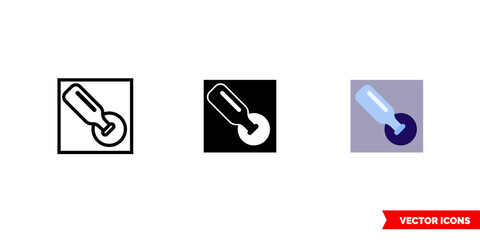 Glass recycle container icon of 3 types color, black and white, outline. Isolated vector sign symbol.