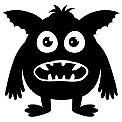 
A pink colored horrible faced creature with bulging eyes and big teeth and unusual body characterizing the oddball monster 
