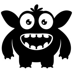 
A blue colored bulging eyes character having devilish face depicting blue devil monster 
