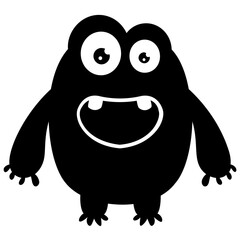 Obraz premium A pink colored horrible faced creature with bulging eyes and big teeth and unusual body characterizing the oddball monster 