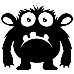 
A blue colored bulging eyes character having devilish face depicting blue devil monster 
