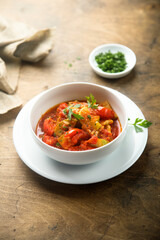 Homemade bell pepper ragout or stew