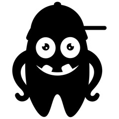 
A pink colored horrible faced creature with bulging eyes and big teeth and unusual body characterizing the oddball monster 
