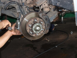 Check the disc brakes and suspension shock absorbers.