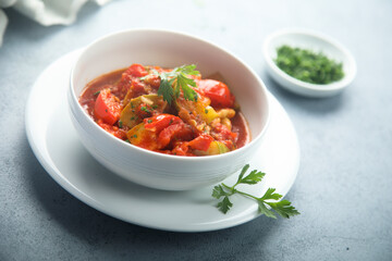 Homemade bell pepper ragout or stew