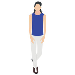 Fototapeta premium Decently dressed lady with decent hairstyle denoting instructor 
