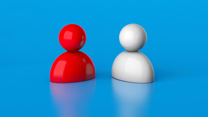 Staff recruitment. Select an employee. Two applicants for the position. HR. 3d render