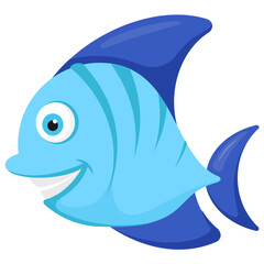 
A blue color famous fish in marine with spout nose depicting blue tang fish 
