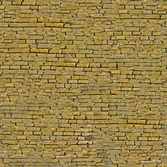 Gold brick wall background. Yellow bricks texture seamless pattern