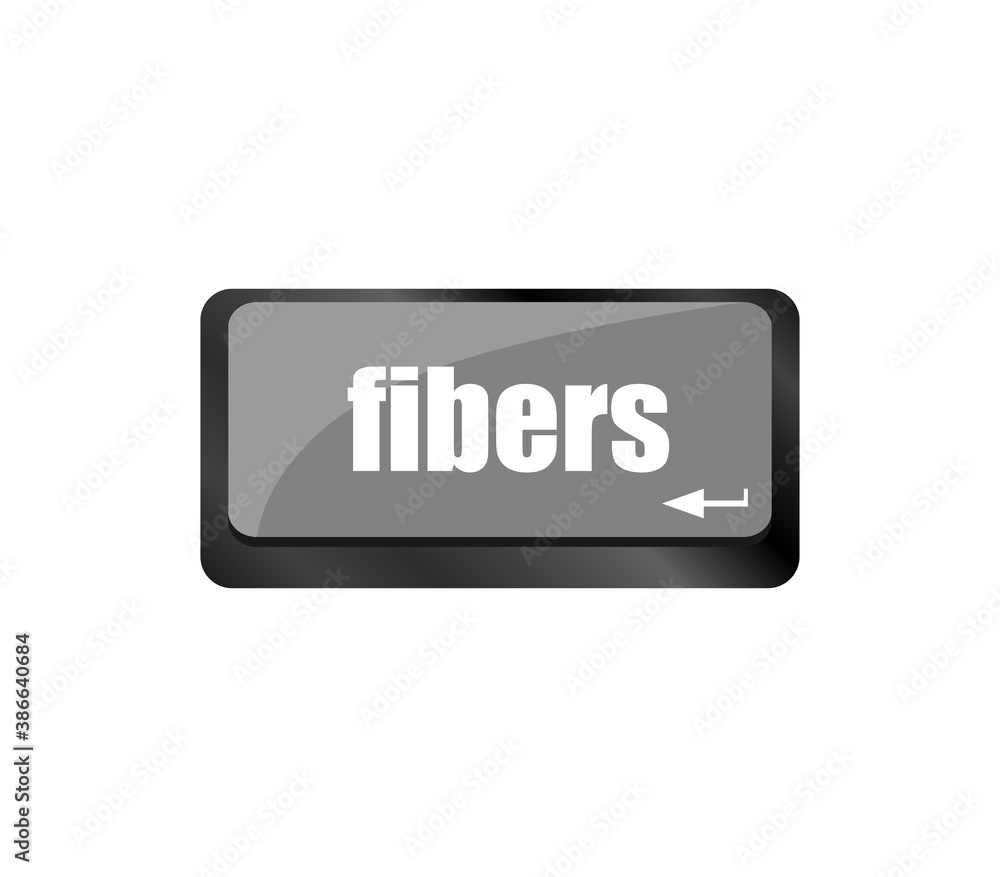 Poster enter keyboard key button with fibers word on it