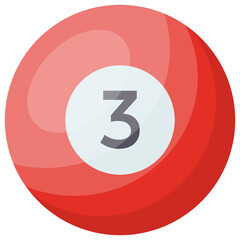 
Billiard pool ball with number three
