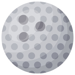 
Sports ball used for golfing, golf ball flat icon design 
