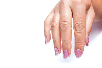 French manicure. Natural style manicure.