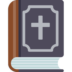 Obraz premium A book with christian cross sign denoting holy book bible icon 