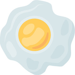 
A bird’s cooked egg with yolk representing fried egg 
