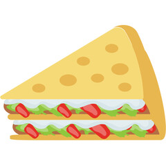 
Slice of oven baked spicy pizza with tomatoes, olives and pepper on crust, this is pizza slice icon 

