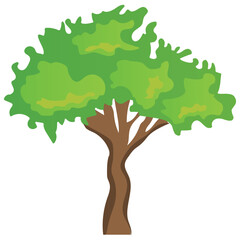
Chestnut tree, spreading trees flat icon

