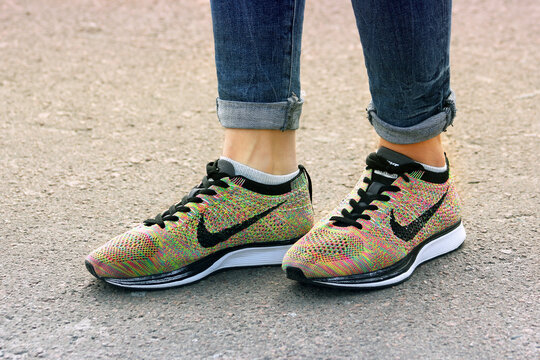 Chernihiv, Ukraine - April 19, 2019: Close-up Nike sneakers. Women's shoes