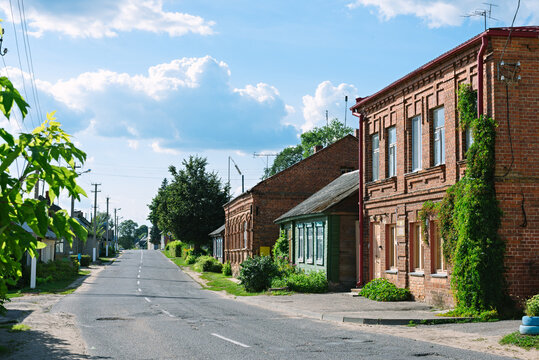Old city center in Braslaw town. Belarus