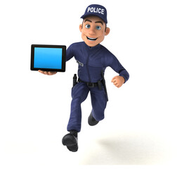 Fun 3D illustration of a cartoon Police Officer