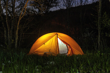 tent in the forest