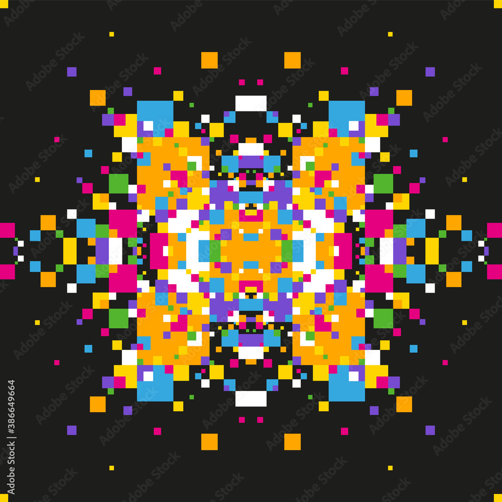 Poster abstract background with colorful pixels. vector illustration.