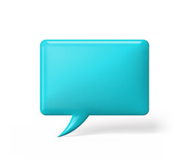 3d render of cartoon speech bubble isolated on white background with copy space
