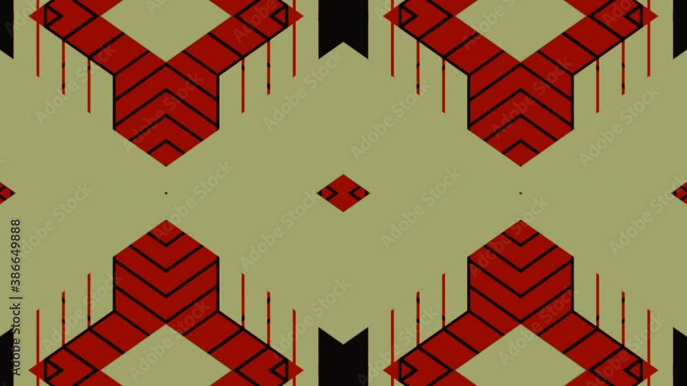 Poster kaleidoscopes background colorful geometric shapes. 3d render loop animation hd