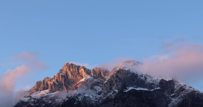 4k Timelapse Aufzeichnung der Alpenlandschaft in Tirol