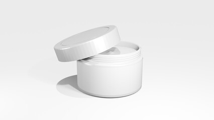 cosmetic cream packaging 3d rendering grayscale image for mockup base
