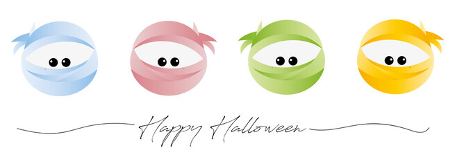 cute corona halloween masked ninjas 