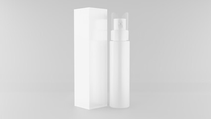 spray bottle 3d rendering grayscale image for mockup base