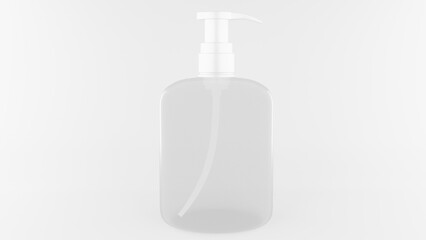 liquid soap bottle 3d rendering grayscale image for mockup base