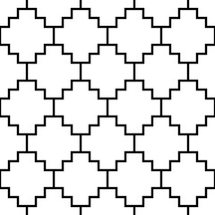 Fototapeta premium Inca crosses seamless pattern. Ethnic ornament. Folk background. Geometric wallpaper. Grid image. Tribal motif. Ancient mosaic. Digital paper, web design, textile print, abstract. Vector work.