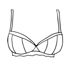 Obraz na płótnie Canvas Sketch of a bra. Women's underwear. Vector element for the design.