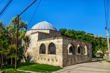 Building of Eski Durbe, most ancient mausoleum in Bakhchisaray, Crimea. Built around XIV century in times of Golden Horde. Who was buried is unknown, presumably bey or prince