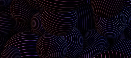 sphere background dark futuristic stripes 3d
