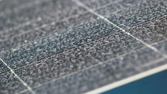 Raindrops that flow on the solar panel with waterproof ,Full HD,video,1980x1080